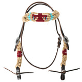 HILASON Western Wool Breast Collar Headstall Set Tack Set Tan