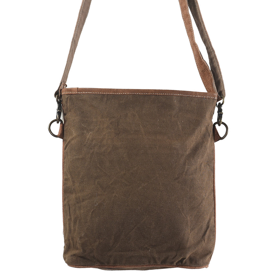 OHLAY Large Crossbody Upcycled Canvas Hair-On Genuine Leather Women Bag Western Handbag Purse | Womens Handbags Belt for Summer