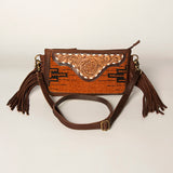American Darling Small Crossbody Hand Tooled Saddle Blanket Genuine Leather Western Women Bag Handbag Purse | for Cute