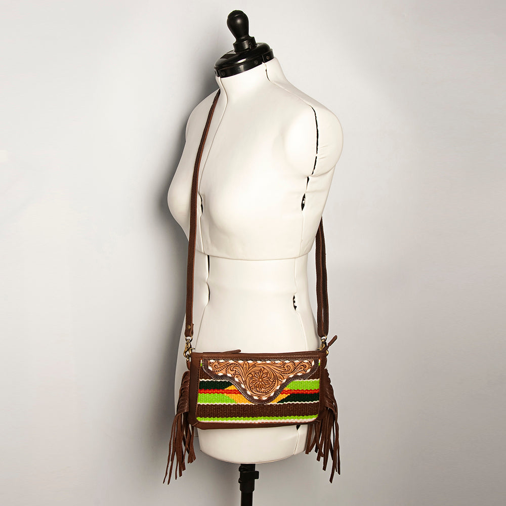 American Darling Small Crossbody Hand Tooled Saddle Blanket Genuine Leather Western Women Bag Handbag Purse | for Cute