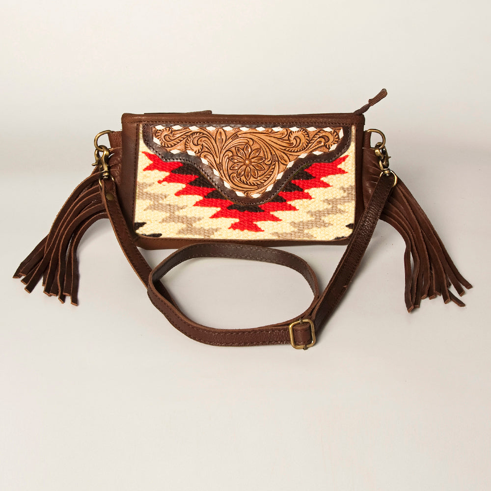 American Darling Small Crossbody Hand Tooled Saddle Blanket Genuine Leather Western Women Bag Handbag Purse | for Cute
