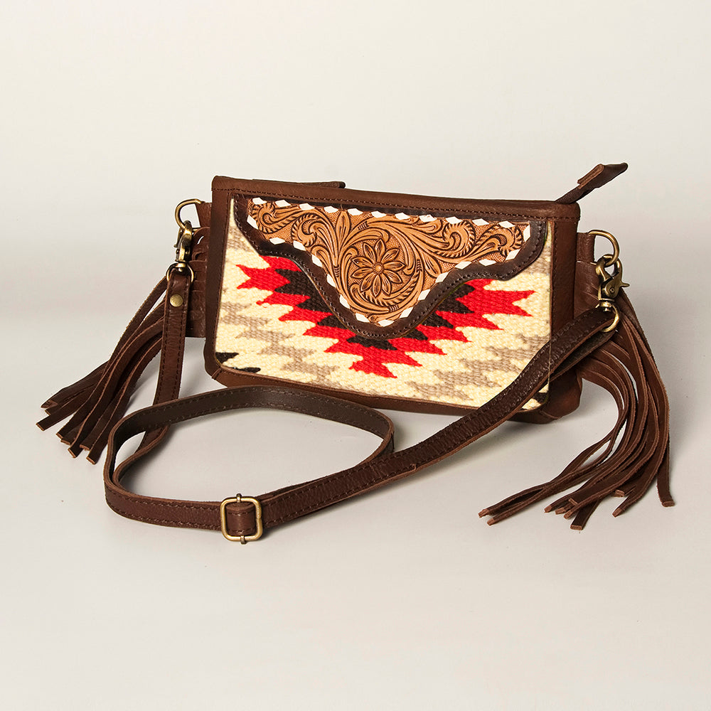 American Darling Small Crossbody Hand Tooled Saddle Blanket Genuine Leather Western Women Bag Handbag Purse | for Cute