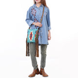 American Darling Messenger Hand Tooled Saddle Blanket Genuine Leather Women Bag Western Handbag Purse |