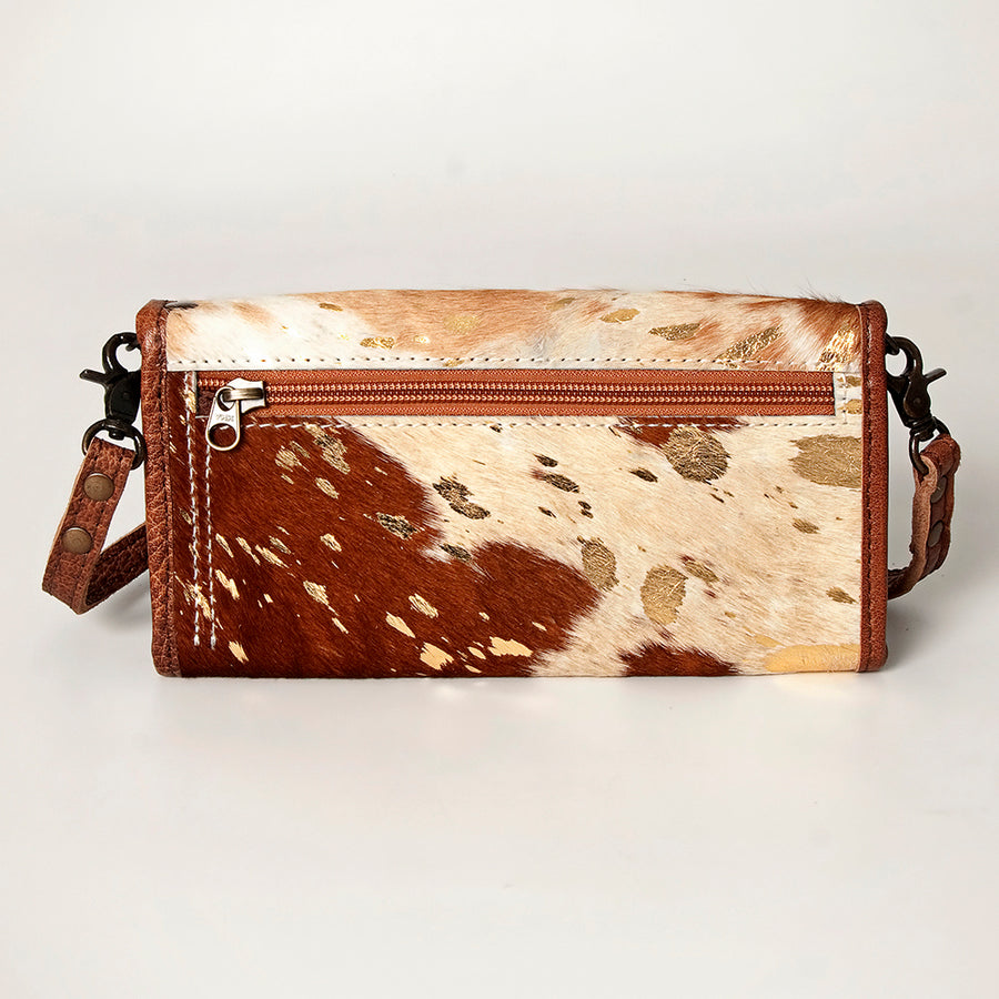 American Darling Western Wallet Bag Hair-On Cowhide Genuine Vegetable Tanned Leather Travel Clutch with YKK Zipper