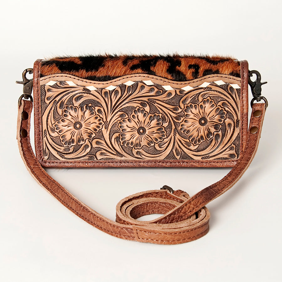 American Darling Western Wallet Bag Hair-On Cowhide Genuine Vegetable Tanned Leather Travel Clutch with YKK Zipper