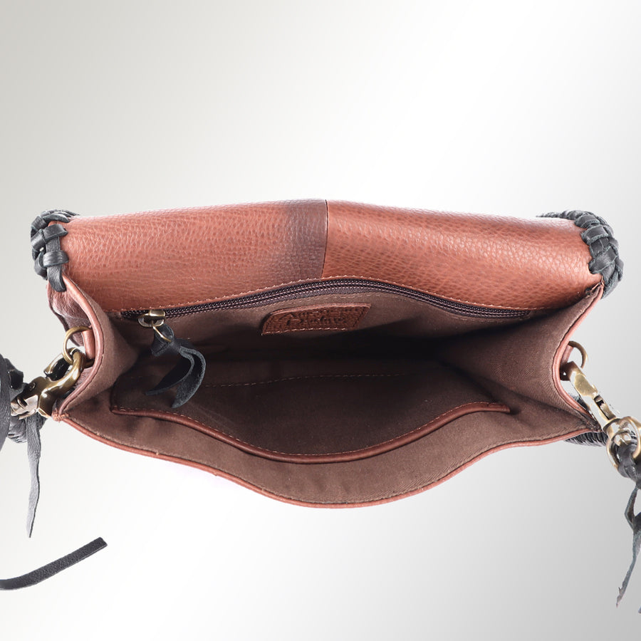 American Darling Small Cross body Bag Western Genuine Leather Handcrafted Purse with Turquoise Stone and YKK Zipper
