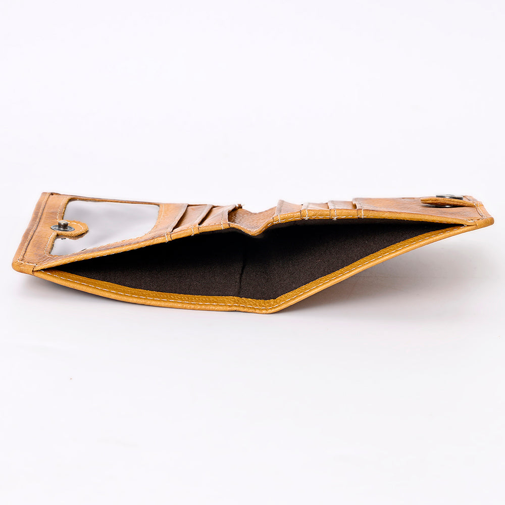 Never Mind Card-Holder Vintage Handmade Genuine Cowhide Leather Women Bag Western Handbag Purse