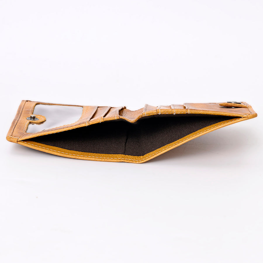 Never Mind Card-Holder Vintage Handmade Genuine Cowhide Leather Women Bag Western Handbag Purse