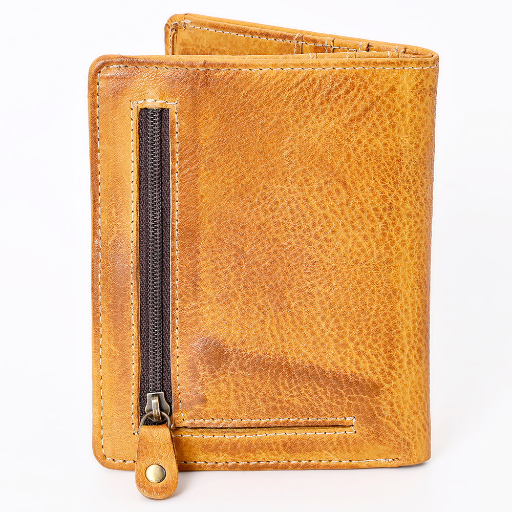 Never Mind Card-Holder Vintage Handmade Genuine Cowhide Leather Women Bag Western Handbag Purse