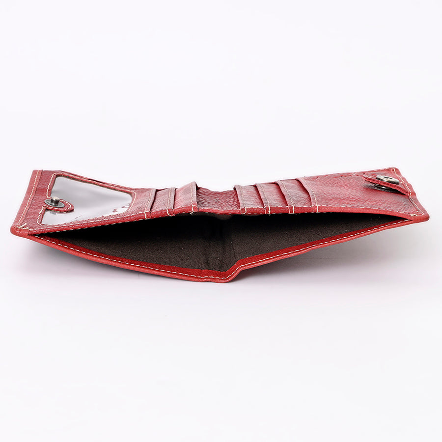 Never Mind Card-Holder Vintage Handmade Genuine Cowhide Leather Women Bag Western Handbag Purse