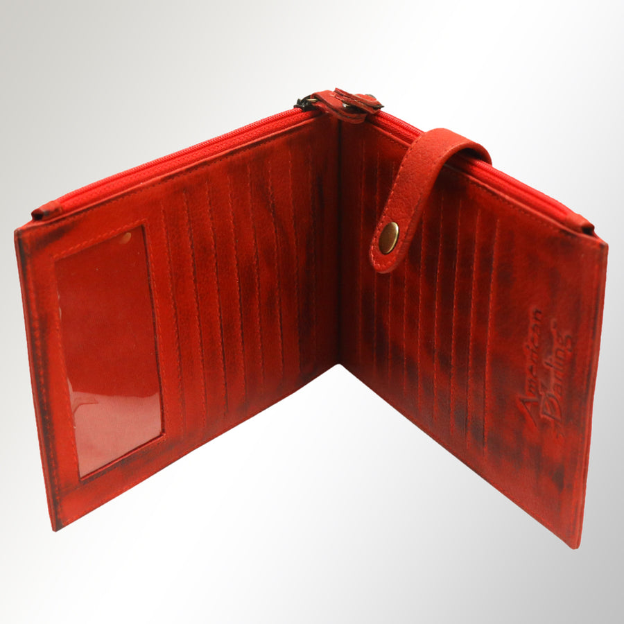 Never Mind Nmbgm129C Wallet Vintage Handmade Genuine Cowhide Leather Women Bag Western Handbag Purse