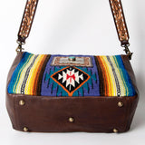 American Darling Messenger Saddle Blanket Fabric Genuine Leather Western Women Bag Handbag Purse | Cute