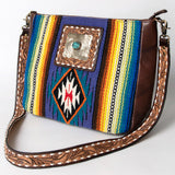 American Darling Messenger Saddle Blanket Fabric Genuine Leather Western Women Bag Handbag Purse | Cute