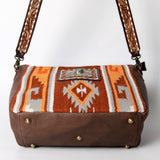 American Darling Messenger Saddle Blanket Fabric Genuine Leather Western Women Bag Handbag Purse | Cute