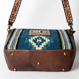 American Darling Messenger Saddle Blanket Fabric Genuine Leather Western Women Bag Handbag Purse | Cute