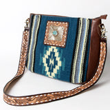 American Darling Messenger Saddle Blanket Fabric Genuine Leather Western Women Bag Handbag Purse | Cute