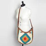 American Darling Hobo Saddle Blanket Fabric Genuine Leather Western Women Bag | Handbag Purse Bags for Wallet Cute