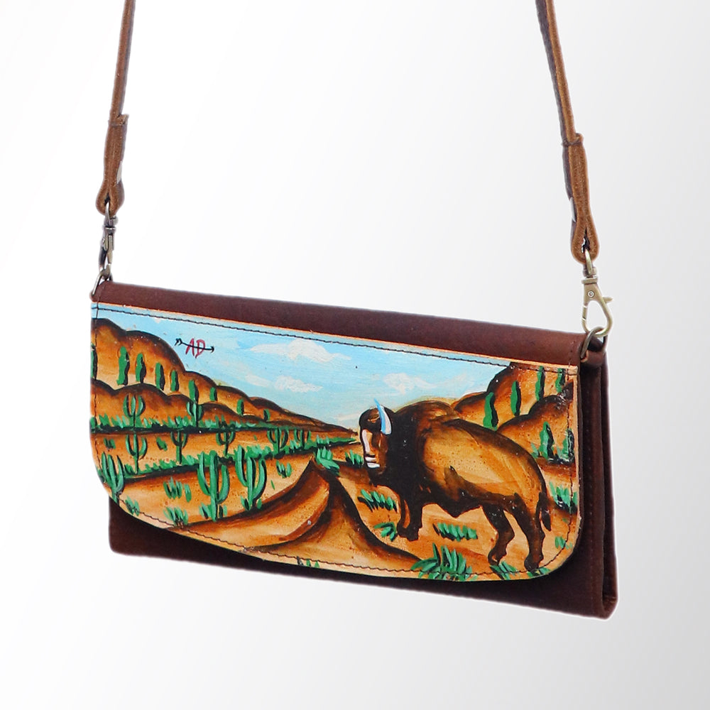 American Darling Wallet Hair on Full Grain Genuine Leather Western Women Bag | Handbag Purse Travel Clutch
