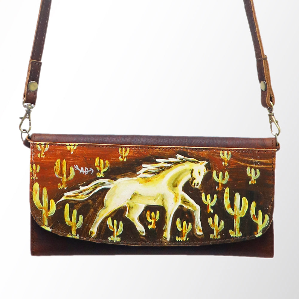 American Darling Wallet Hair on Full Grain Genuine Leather Western Women Bag | Handbag Purse Travel Clutch