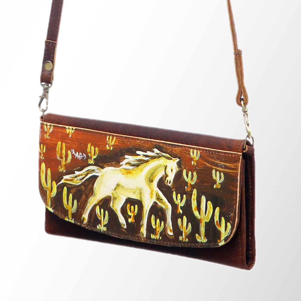 American Darling Wallet Hair on Full Grain Genuine Leather Western Women Bag | Handbag Purse Travel Clutch