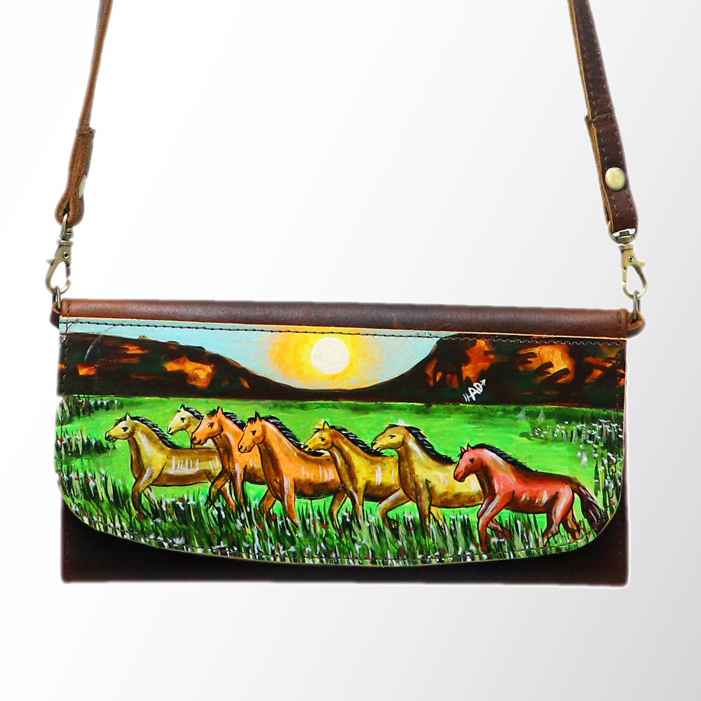 American Darling Wallet Hair on Full Grain Genuine Leather Western Women Bag | Handbag Purse Travel Clutch