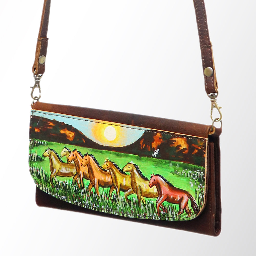 American Darling Wallet Hair on Full Grain Genuine Leather Western Women Bag | Handbag Purse Travel Clutch
