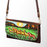 American Darling Wallet Hair on Full Grain Genuine Leather Western Women Bag | Handbag Purse Travel Clutch