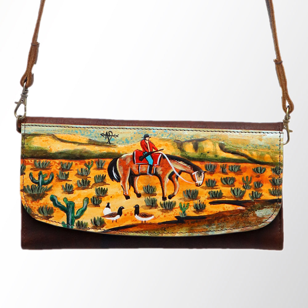 American Darling Wallet Hair on Full Grain Genuine Leather Western Women Bag | Handbag Purse Travel Clutch