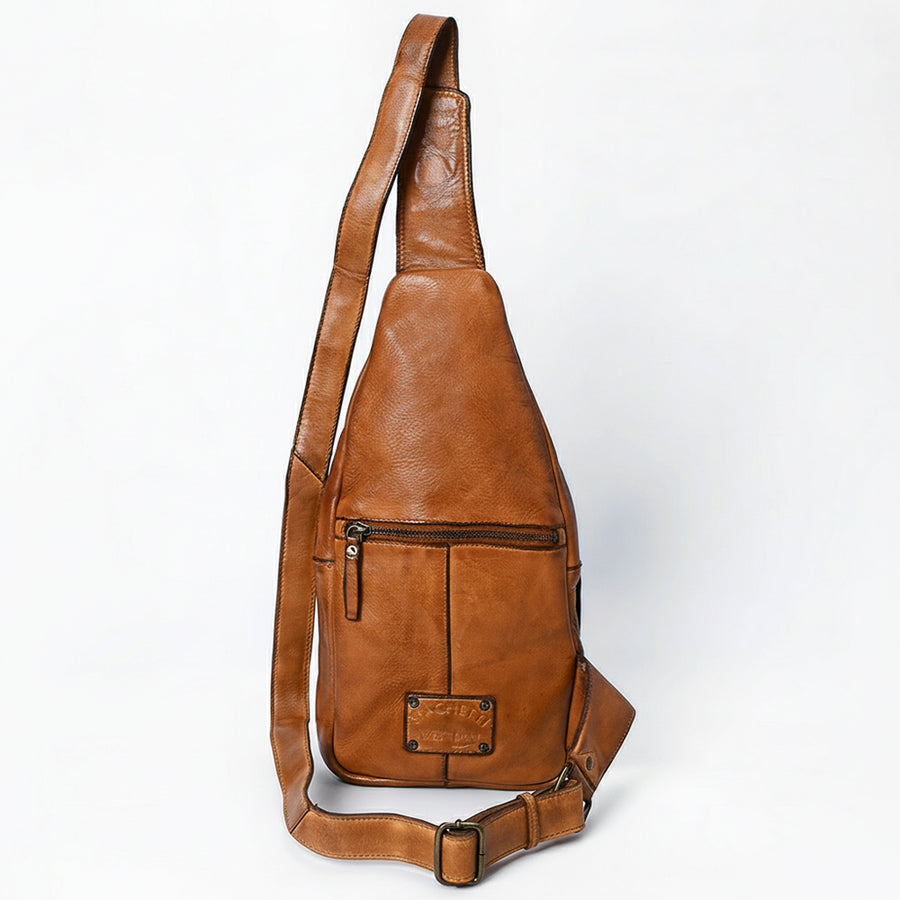 Spaghetti Western Swc202Blk Sling Vintage Handmade Drum Dyed Genuine European Cowhide Leather Women Bag Western Handbag Purse