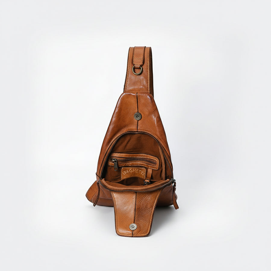 Spaghetti Western Swc202Blk Sling Vintage Handmade Drum Dyed Genuine European Cowhide Leather Women Bag Western Handbag Purse