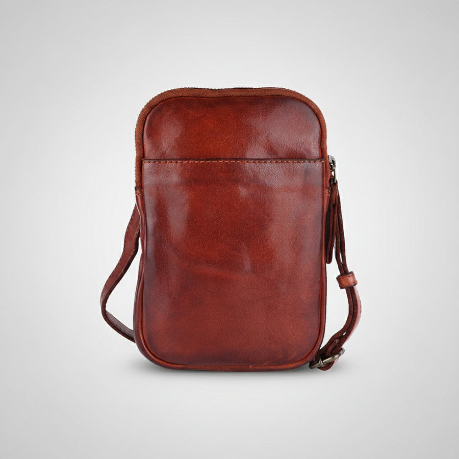 Spaghetti Western Swc208Cg Sling Vintage Handmade Drum Dyed Genuine European Cowhide Leather Women Bag Western Handbag Purse