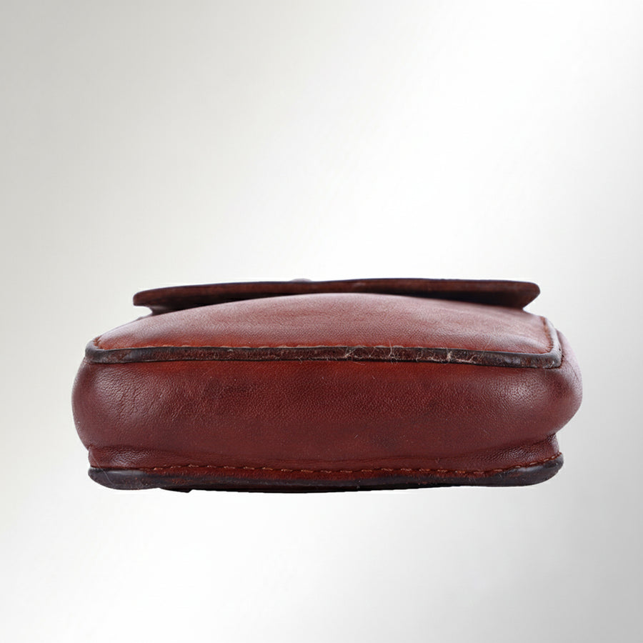 Spaghetti Western Swc214Cg Sling Vintage Handmade Drum Dyed Genuine European Cowhide Leather Women Bag Western Handbag Purse