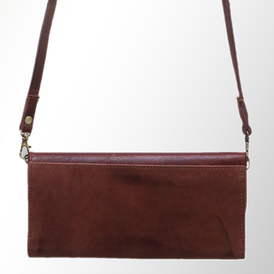 American Darling Small Cross body Bag Genuine Vegetable Tanned Leather Wallet Purse Western Handbag 4in x 1in x 8in