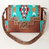 American Darling Messenger Hand Tooled Saddle Blanket Genuine Leather Western Women Bag Handbag Purse | Cute