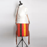 American Darling Messenger Bag Saddle Blanket Fabric Genuine Leather Western Women Handbag Purse | Cute