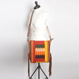 American Darling Messenger Bag Saddle Blanket Fabric Genuine Leather Western Women Handbag Purse | Cute