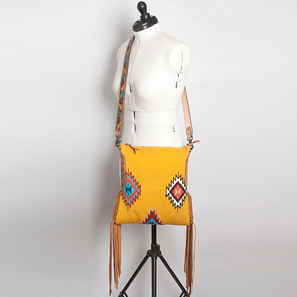 American Darling Messenger Bag Saddle Blanket Fabric Genuine Leather Western Women Handbag Purse | Cute