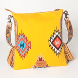 American Darling Messenger Bag Saddle Blanket Fabric Genuine Leather Western Women Handbag Purse | Cute