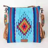 American Darling Messenger Bag Saddle Blanket Fabric Genuine Leather Western Women Handbag Purse | Cute