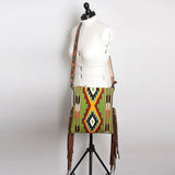 American Darling Messenger Bag Saddle Blanket Fabric Genuine Leather Western Women Handbag Purse | Cute