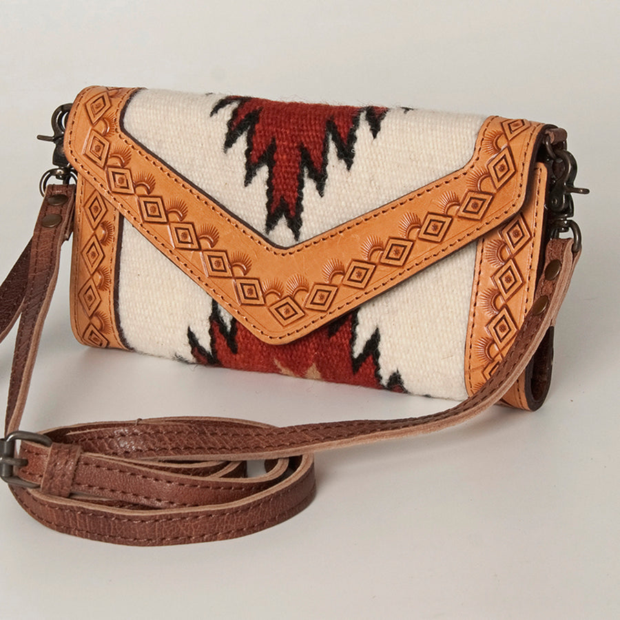 American Darling Handcrafted Hand Tooled Leather Saddle Blanket Envelope - Uhorse