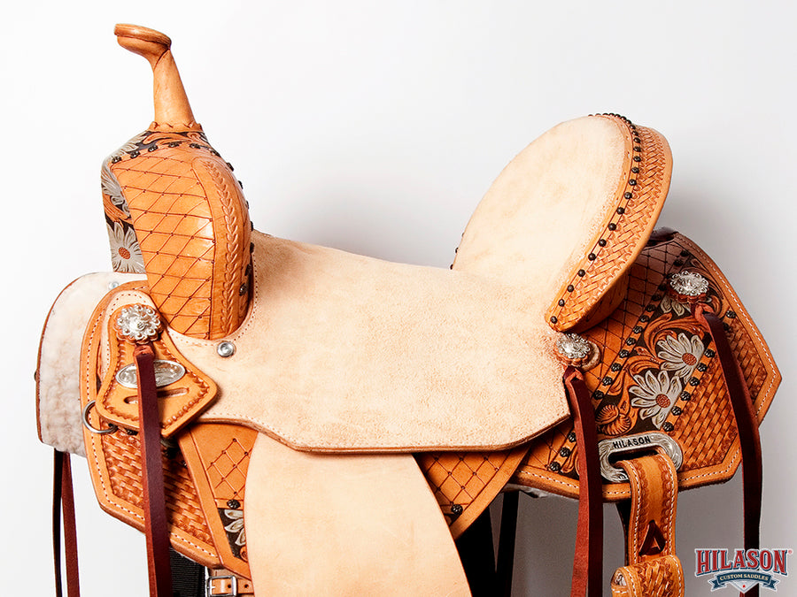 HILASON Western Horse Saddle American Leather Flex Tree Trail & Pleasure Tan