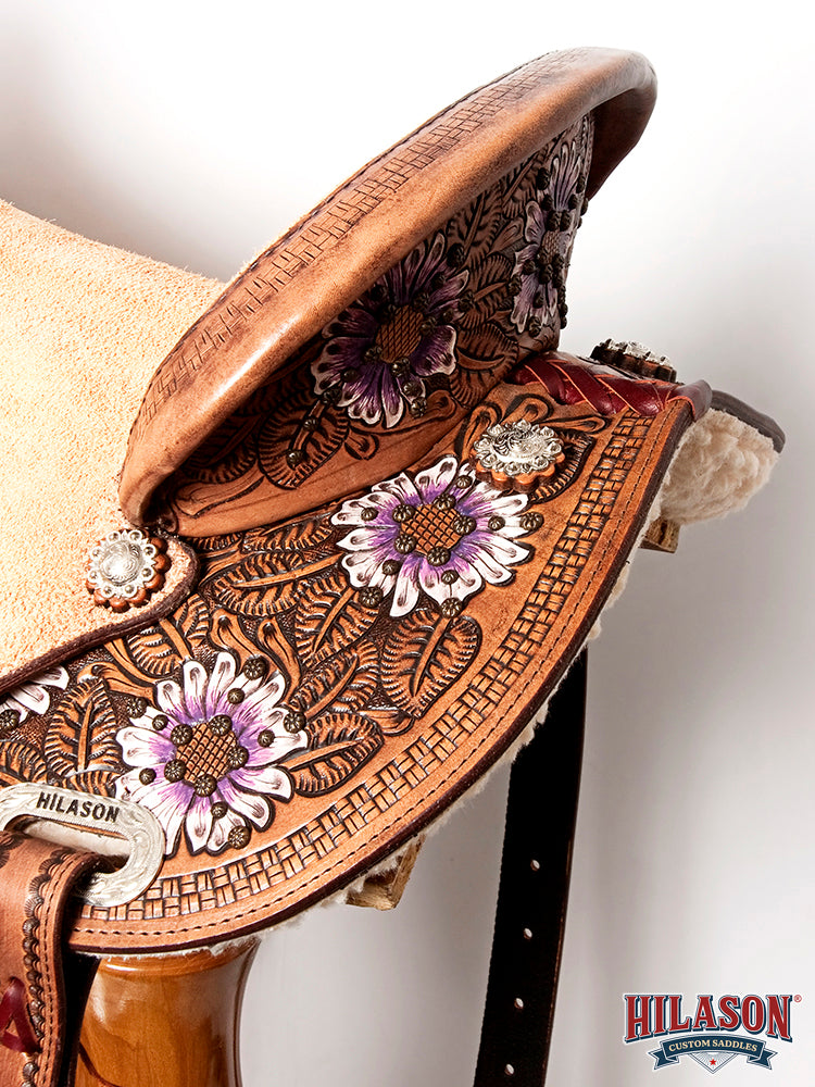 HILASON Western Horse Saddle American Leather Flex Tree Trail & Pleasure Tan