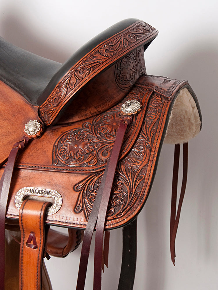 HILASON Western Horse Saddle American Leather Flex Tree Trail & Pleasure Tan