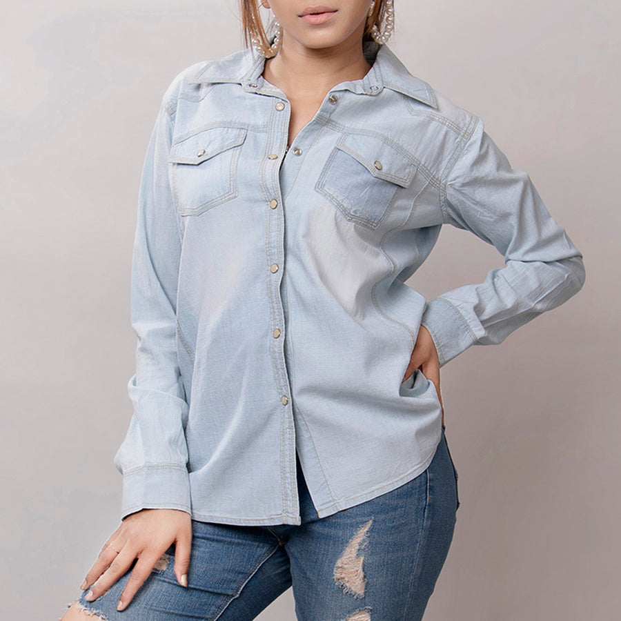 American Darling Genuine leather Hand tooled carved Women 100% cotton Denim Blazer dress jacket ladies |Vintage