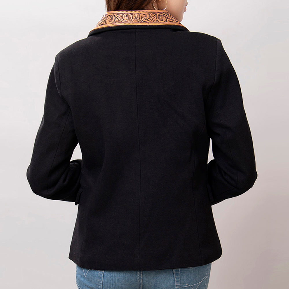 ADBZ013 Genuine leather Hand tooled hand carved Women Blazer dress jacket ladies Girl