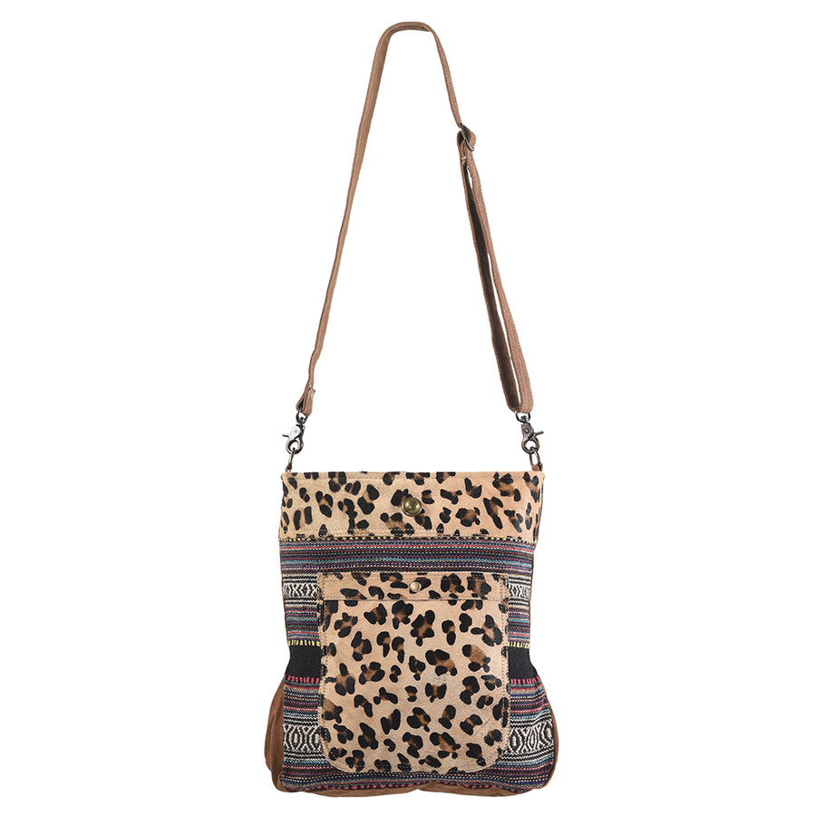 OHLAY Large Crossbody Upcycled Wool Canvas Hair-On Genuine Leather Women's Bag Western Handbag Purse Womens Handbags Purses