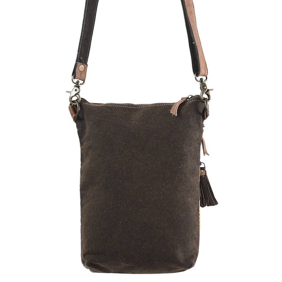 OHLAY CrossBody Upcycled Wool Canvas Genuine Leather Women Bag Western Handbag Purse | Womens Handbags Belt for Purses Summer