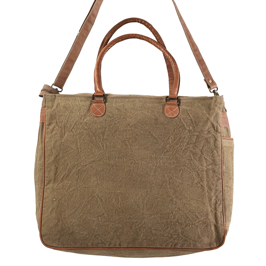 OHLAY KB325 TOTE Upcycled Wool Canvas Genuine Leather women bag western handbag purse