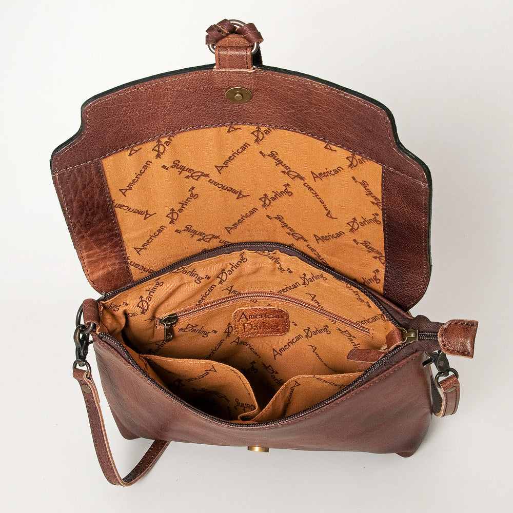 American Darling Clutch Hand Tooled Crocodile Embossed Genuine Leather Women Bag Western Handbag Purse|